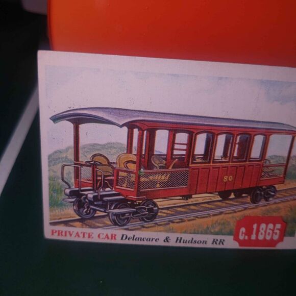 1955 Topps Rails and Sails #100 - 1865 Private Car Trading Card - Picture 2 of 8